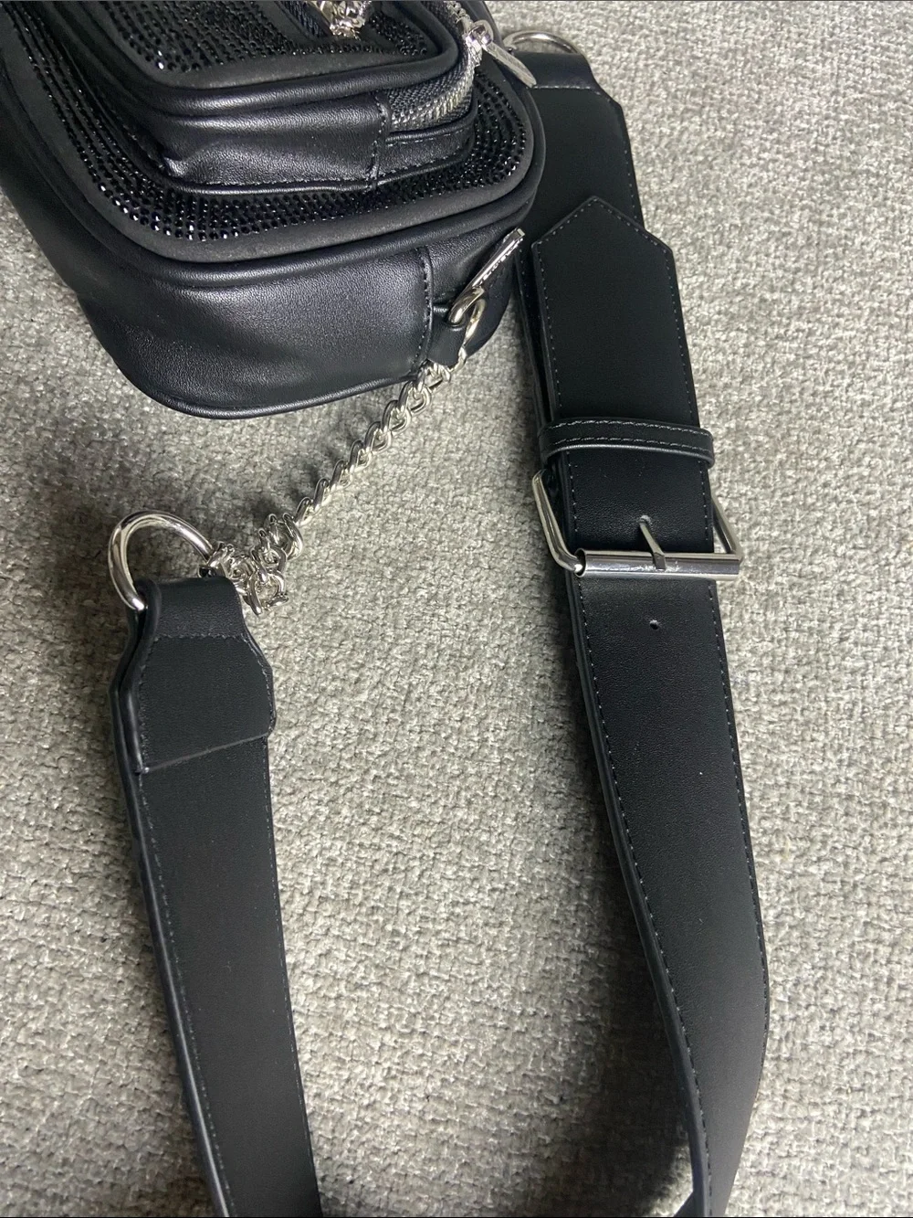 Killstar Black Crossbody Bag with Chain Accent